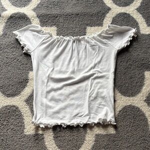 Forever 21 White Off-Shoulder Crop Top